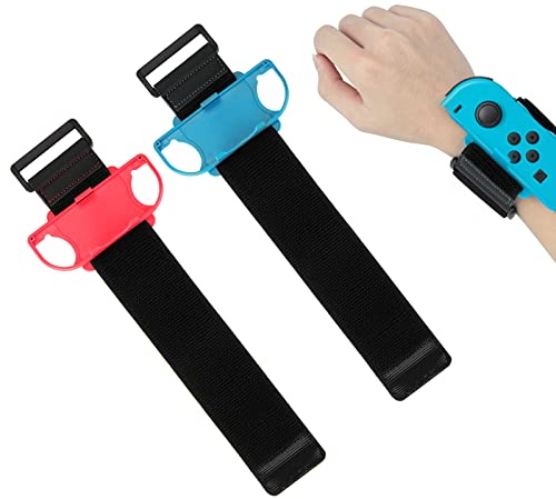 Geekria-Armbänder, kompatibel mit Just Dance 2021 2020 2019 und Zumba Burn It Up, kompatibel mit Nintendo Switch-Controller-Spiel, Verstellbarer elastischer Riemen für Joy-Cons-Controller, 2er-Pack