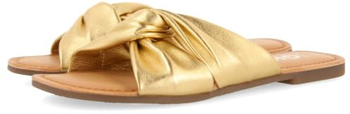 GIOSEPPO Sandali stile pala blu in pelle da donna AGIRA, Oro scuro, 39 EU