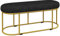 HOMCOM Sitzbank, Bettbank, Polsterbank mit Samtoptik, Schminkbank Flurbank für Schlafzimmer, Wohnzimmer, bis 200 kg Belastbar, Stahl, Schwarz, 100 x 37 x 43 cm
