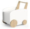 habeig Spieltruhe, Spielzeugbox, Spielzeugtruhe, Spielwagen, Spielauto, MDF Holz, 55x53x35 cm, 7kg, Kinderzimmer (weiß/natur)