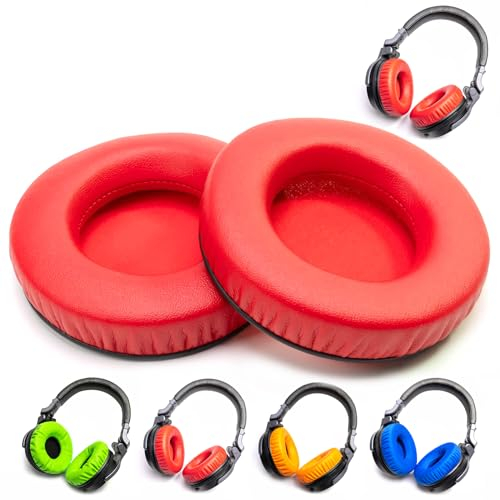 Voarmaks Stilvolle Farboptionen: DJ-Ohrpolster aus Schaumstoff, kompatibel mit Pioneer HDJ CUE1 Cue One, HDJ500 DJ-Kopfhörer-Headset (rote Ohrpolster)