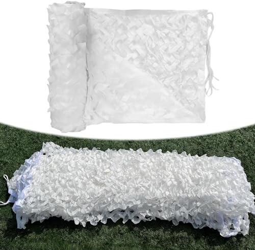 TZYYAO Camo Netting for Hunting - Camouflage Net Bulk Roll,Army Nets,Camouflage Netting Cover for Camping,Shooting,Party Decoration,Garden Fence,Sunshade Camo Mesh,White-2x5m/6.6x16.4ft