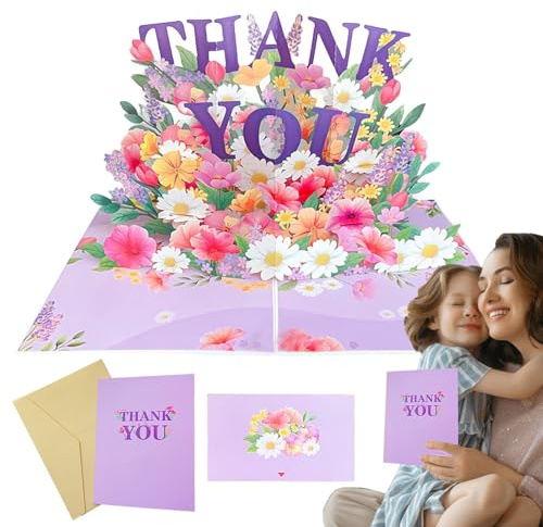 Zasdvn popup-gratulationskort, popup-blomkort – gratulationskort – julblommor tackkort | julblomkort, popup-vykort för män, kvinnor, skördefest, födelsedag, bröllop