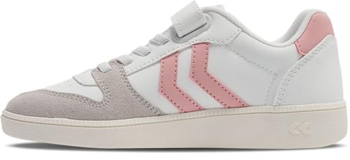 hummel Baskets de Handball Unisexes pour Enfant, Blanc/Rose, 35 EU
