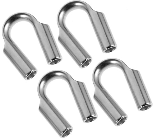 minkissy 4 Pezzi Ditale in Acciaio Inossidabile 304 per Cavi da 8 Mm, Anello di Protezione Triangolare per Funi Metalliche, Utensile per Crimpatura e Fissaggio Cavi, Accessorio per Uso