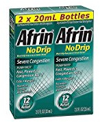 Afrin No Drip Severe Congestion Pump Mist Nasal Spray 12 Hour Relief 20 mL Bottle (Pack of 2)