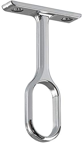 Gedotec Schrankrohrlager Mittelträger-Halterung für Kleiderstange OVAL - TUBES | Metall Chrom poliert | Schrankrohrhalter für Ovalstange 30 x 15 mm | 1 Stück - Stangen-Halterung Garderobenstange