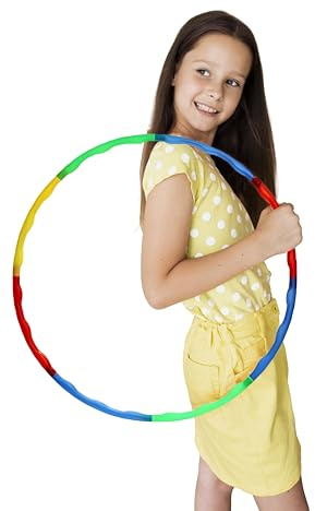 Bahob® Plastic Hula Circle,Collapsible Kids Hula Hoop, Detachable Tubes for Hula Ring, Exercise Hula Hoop for Fitness Gymnastics Dance Games Pet Training