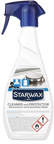 STARWAX - Aluminium & Stainless Steel Protective Cleaner - Degreases and protects - For easy cleaning - Suitable for food contact surfaces - Protects and prevents dirt build-up - 500 ml