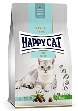 Happy Cat 70602 - Sensitive Adult Light - Cibo secco con pollame per gatti in sovrappeso e sbornia - 300 g