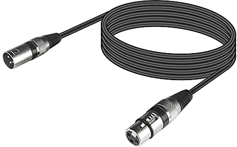 3-Pin DMX Lighting XLR Cable - 3m/10ft Female to Male for Stage Lights, DJ Mixer System and Signal Connection