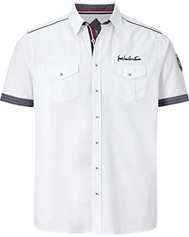Jan Vanderstorm Herren Kurzarmhemd Skirnir weiß, 4XL (XXXXL) - 49/50
