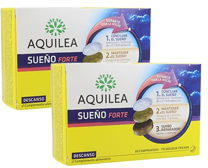 AQUILEA Pack 2x Sueño Forte 60 Comprimidos Tricapa - Melatonina - Conciliar el Sueño y Mantener el Sueño