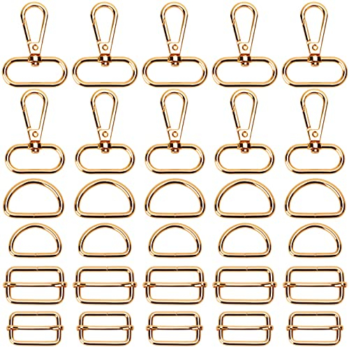 Drehbar Karabinerhaken Metall 30 St¨¹ck D-Ring Schnallen Tri-Glide Drehbar Schl¨¹sselanh?nger, Metall Drehbar Karabinerhaken Set f¨¹r Schl¨¹sselanh?nger Taschen Rucksack und Handwerk(25mm/32mm)
