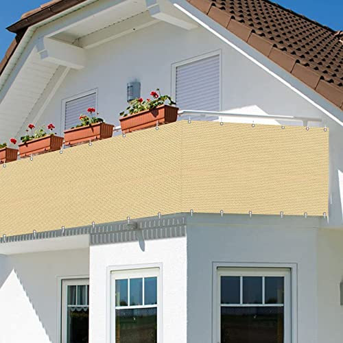 YANHONG Protezione della Privacy Schermo 95x250cm(37x98inch) Recinzione Copertura Schermante per Balcone Privacy Anti-UV Facile da Installare per Recinzione, Giallo
