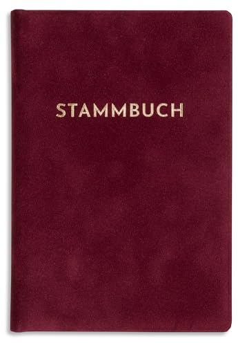Stammbuch Hochzeit Bordeaux Raiy Samt Gold Familienstammbuch Trauung incl. Einleger
