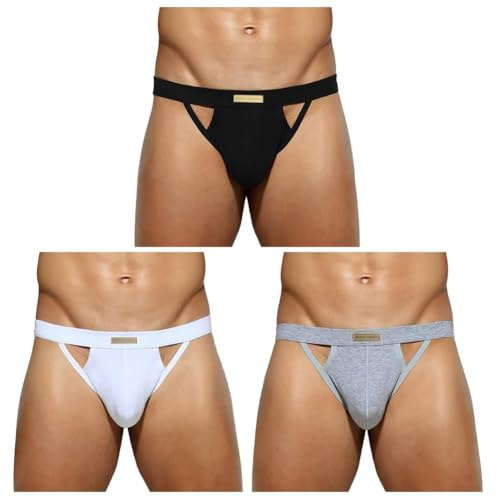Alienjoy Jockstrap stringtrosa för män sexiga män G-string underkläder stretch bomull trosor stringtrosa atletisk supporter sport kalsonger