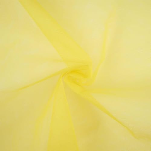 Tüll Stoff, standfest, Tüllstoff als Meterware, Kostümstoff, Dekostoff, uni gelb (Länge am Stück ab: 100cm / Breite: 150cm)
