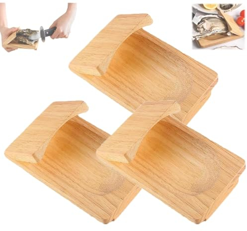 EHOTER Morsetto per sgusciare ostriche apri ostriche coltello per ostriche paramani per frutti di mare Morsetto per sgusciare ostriche in legno Supporto per ostriche 2024 NUOVI strumenti per ostriche