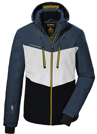 killtec Herren Skijacke/Funktionsjacke mit abzippbarer Kapuze und Schneefang KSW 45 MN SKI JCKT, stahlblau, XXL, 38699-000