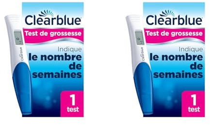 Test De Grossesse Clearblue Digital Avec Estimation De l’Âge De La Grossesse, 1 Test Digital, Vous indique le nombre de semaines depuis la conception : 1-2, 2-3 ou plus de 3 semaines (Lot de 2)