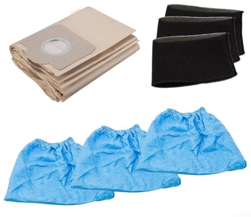 Replacement Parts For Einhell Wet & Dry Vacuum Cleaners Spare Parts Fit for TC-VC 1820 TC-VC 1820 SA TC-VC 1815 Models Includes 5 Dust Bags 3 Foam Filters 3 Cloth Covers