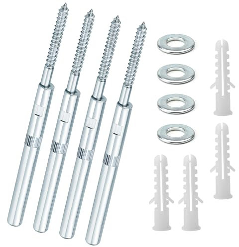 ZMDMAH Lot de 4 supports d'étagère flottants invisibles 10 x 100 mm, fixation etagere invisible, support etagere invisible murale, fixation invisible étagère Avec rondelles et chevilles