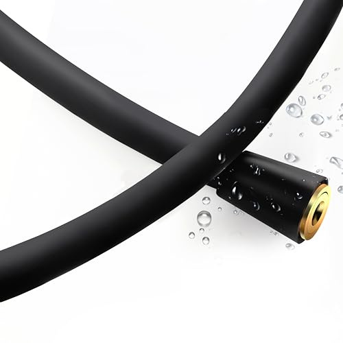 HOMEWELL Duschslang i silikon, ultramjuk och hudvänlig för dusch, handhållen duschslang designad med 360° roterande anti-vridmutter, lätt att rengöra och fri från smutsackumulering, ädelsvart