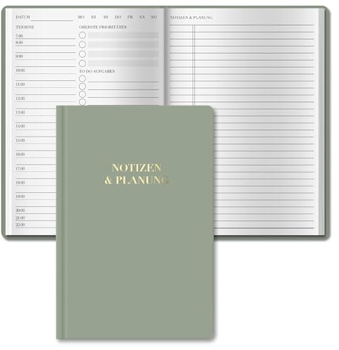 BIROYAL Tagesplaner Undatiert A5 Hardcover – Zeitplan, Notizen & To-Do