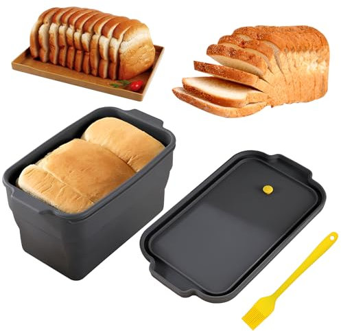Stampo per Pane Tostato con Coperchio Antiaderente - Accessori per la Cottura, Facile da Pulire - per Toast, Dolci e Torte
