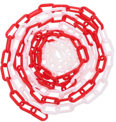 JUMPLAWN Kunststoff-absperrkette Lange Kette Für Parkplatz Sicherheitsbarriere Kunststoff-gliederkette Zaunkette Sicherheitskette Barrieresicherheit Kettenglied Sicherheitsabsperrkette Vors