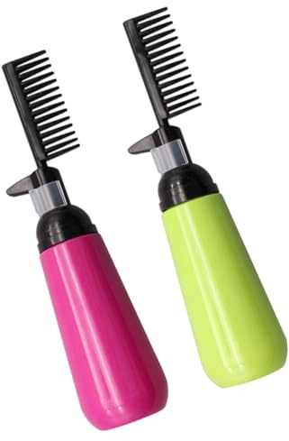 Gogogmee 2 pezzi Bottiglie per Tintura Capelli da Applicatori Pettine in Plastica Sicura Dosatori per Colorazione Radici Leggeri e Facili da Pulire per Uso Professionale e Colore Casuale