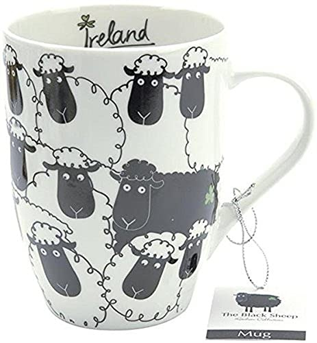 Dublin Gift Ireland Black and White Sheep Porcelain Mug