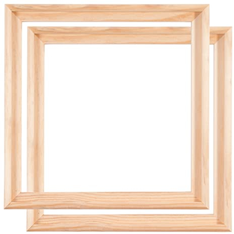 2 SCHATTENFUGENRAHMEN für KEILRAHMEN 30x30 cm | Schattenfugen Bilderrahmen für Leinwände auf Keilrahmen mit Tiefeneffekt aus unbehandeltem Pinienholz