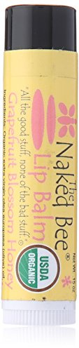 The Naked Bee Grapefruit Blossom Honey Lip Balm, 0.15oz. Moisturising Lip Care, Lip Skin Care Gifts for Women
