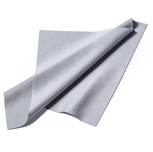FEFI - Grande panno professionale XXL per pulizia degli occhiali, colore grigio, 35 cm x 35 cm