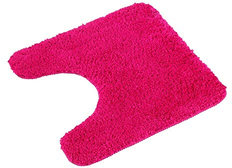 PANA® WC Vorleger mit Ausschnitt für Klo (45x45 cm) • Rutschfester Klo Vorleger mit Ausschnitt • Badezimmer-Teppich Toilette • Bad-Vorleger waschbar • Extrem saugstark • Farbe: Fuchsia