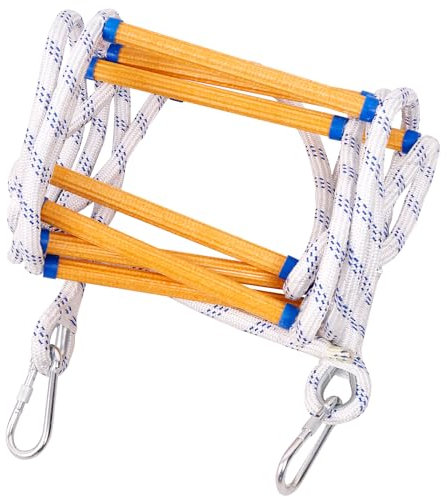 XINSHUNCAN Fire Escape Rope Ladder,5M/16.4FT Emergency Safety Portable Climbing Rescue Rope Ladder for 2-3 Story Home Window Balcony Railing Treehouse