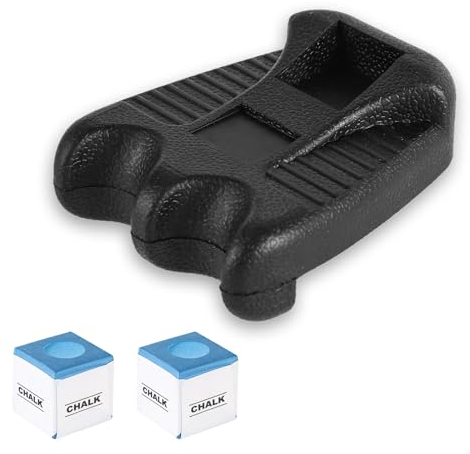 PEUTIER Pool Stick Halter mit 2stk Billard Queue Kreide, Tragbar 2-Loch Billard Queue Halter Gewichtete Pool-Queue-Restklaue Billard-Queue-Stick mit Kreidehalter für Tischstuhl