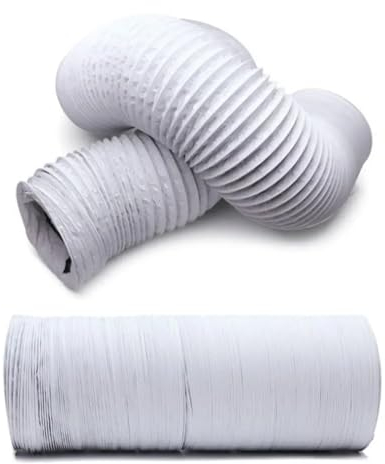 Tuyau Evacuation Seche Linge Tuyau d'évacuation d'air Flexible Portable de 6 m, 150 à 80 mm de diamètre, Tuyau d'évacuation d'air Antistatique en Aluminium(DIA.150MM-6M-White)