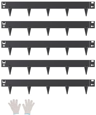 VEVOR Steel Landscape Edging, 5 Packs 39 x 3 in Rust-Resistant Metal Landscape Edging, Bendable Garden Edging Border, Heavy Duty Lawn Edging, Easy-to-Install, Flower Bed Yard Pathway Divider Black