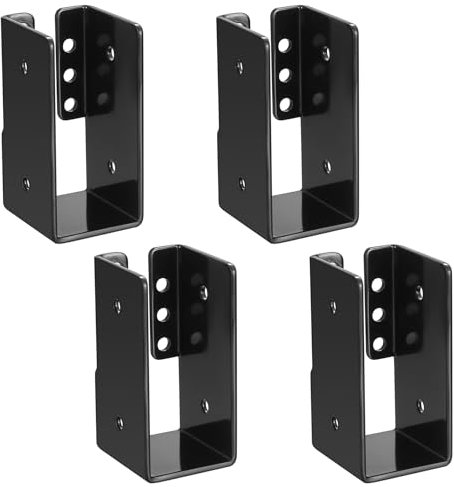 4 Pz Staffa Scarpa per Travi di Legno, Staffa per Travi in Legno, Supporto Ancoraggio per Trave-palo, Staffe di Supporto Connettore Scarpe per 50x100mm Tettoia Pali Costruzione Gazebo Legname