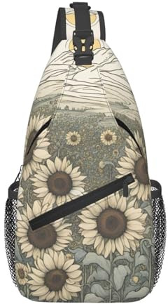 Solrosor kamomilltryck män kvinnor korsväska diagonalt slunga lätt axel crossbody ryggsäck