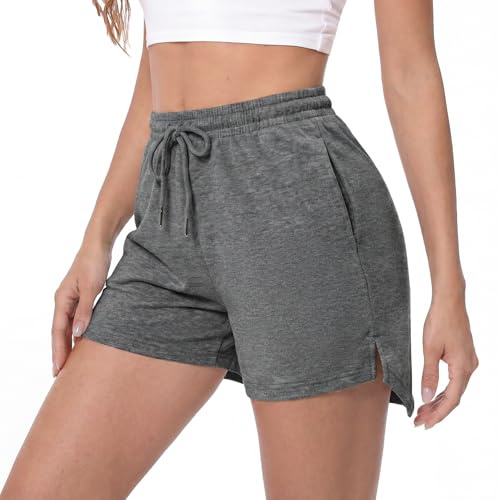 Aseniza Women's Running Shorts Sweat Gym Jogging Workout with Pockets