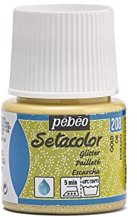PEBEO Setacolor Flacon de Peinture pailletée pour Tissu Or 45 ML