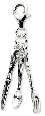 Sterling Silver Cutlery with Lobster Clasp Charm
