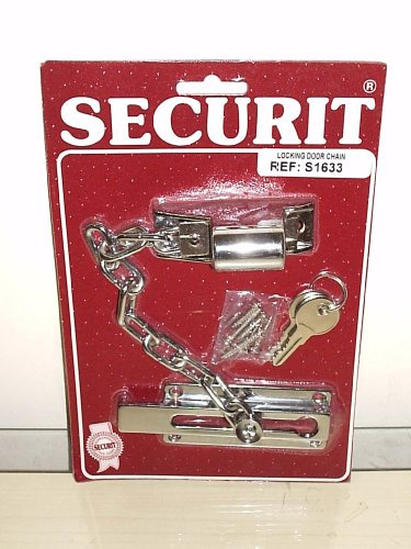 Securit Chaîne de sécurité pour porte chromé avec 2 clés