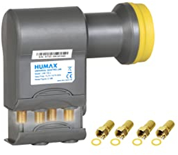 Humax Gold Quattro LNB, digitales Satelliten universal LNB für Multischalterbetrieb inkl. LTE-Filter, Wetterschutzgehäuse und F-Steckern für besten Satempfang in HD, Full HD, UHD, 4K und 8K