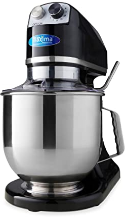 Planetenmixer 7 l, bis zu 2 kg Teig, schwarz – Edelstahl-Rührschüssel – 11 Geschwindigkeiten – Küchenmaschine – Standmixer – Lebensmittelroboter – 7 Liter