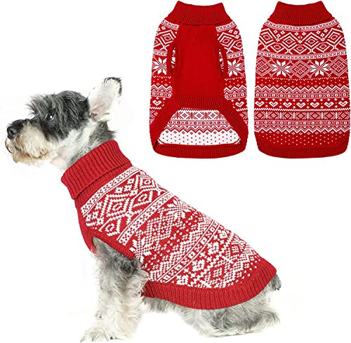 HOMIMP Dog Sweater Argyle - Warm Winter Clothes, Soft Coat for Small Medium and Large Dogs, Ugly Pet Clothing for Boy Girl Puppy